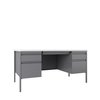 Hirsh Pedestal Desk, 30 in D X 60 in W X 29.5 in H, Platinum / White, Steel 22655